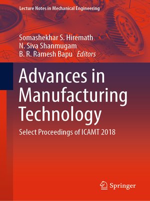 cover image of Advances in Manufacturing Technology